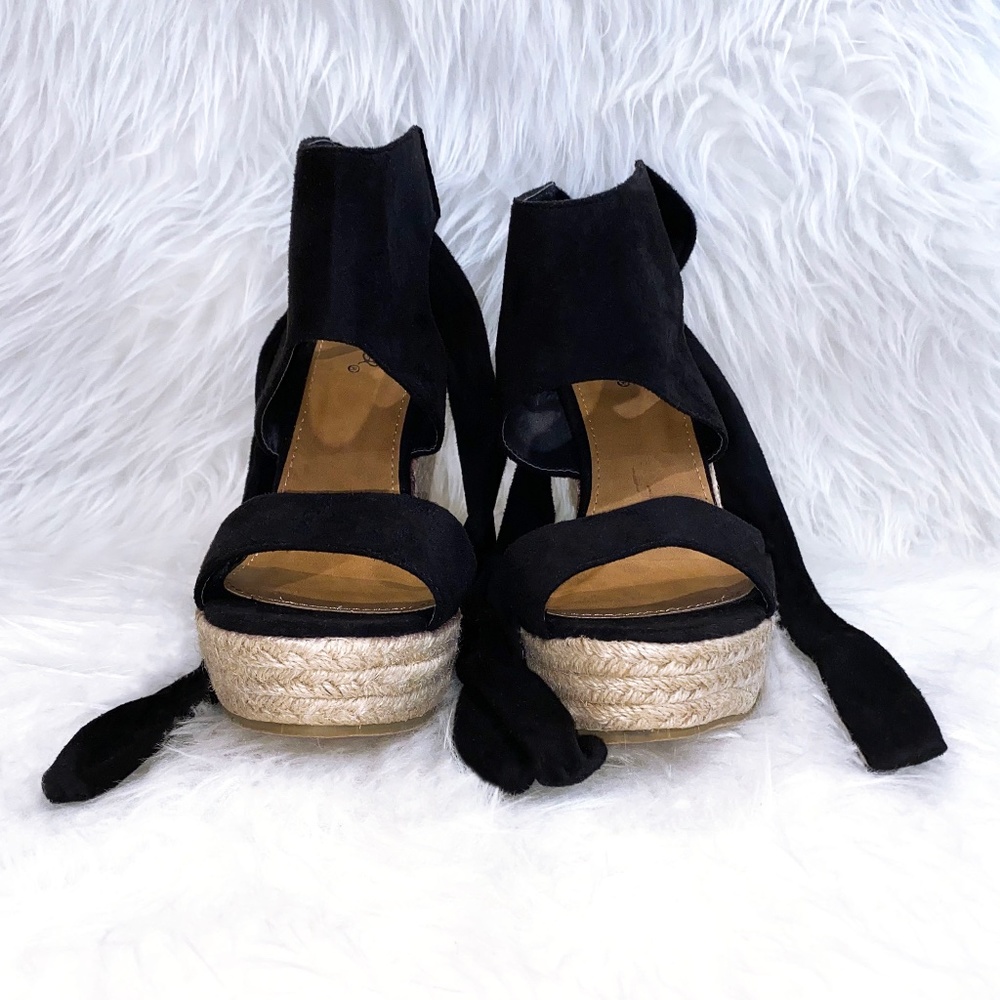 *NWOB* Qupid Ankle Wrap Wedge Sandals
